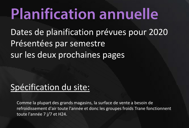 Planification annuelle - Dates prévisionnelles fournies